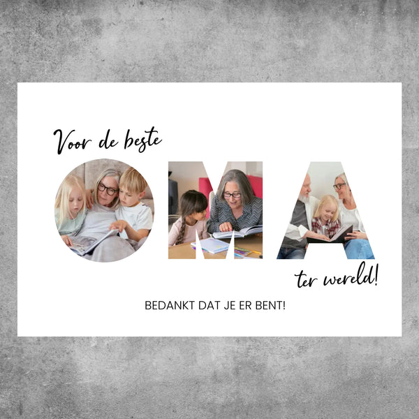 Gepersonaliseerde poster - Voor de beste oma ter wereld