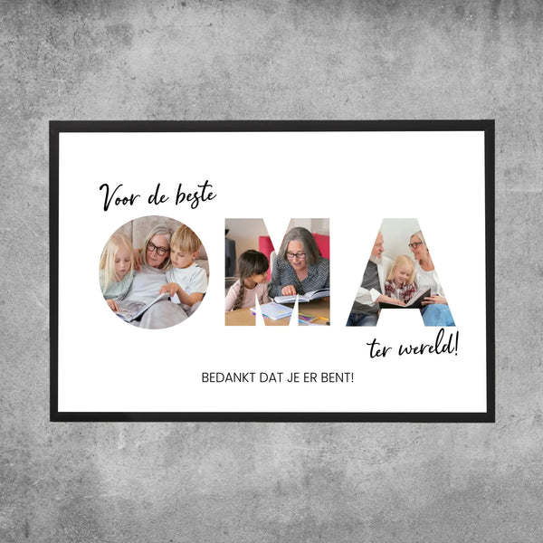 Gepersonaliseerde poster - Voor de beste oma ter wereld