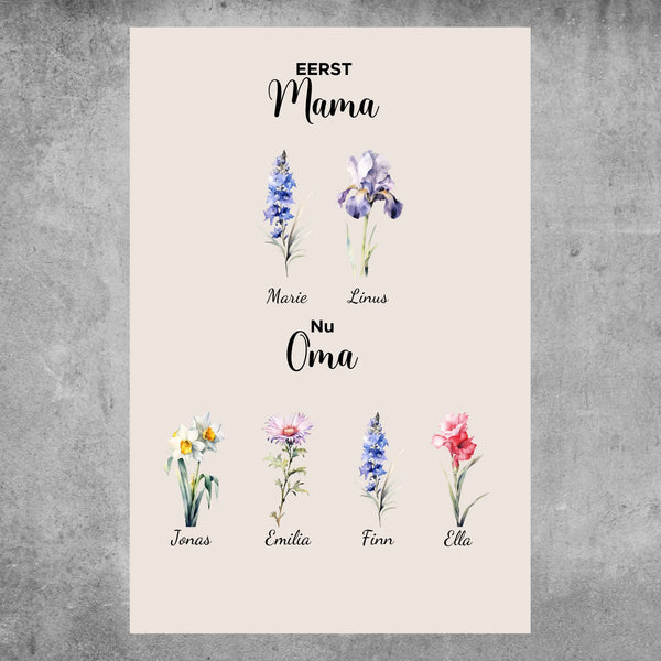 Gepersonaliseerde poster - Eerst mama, nu oma