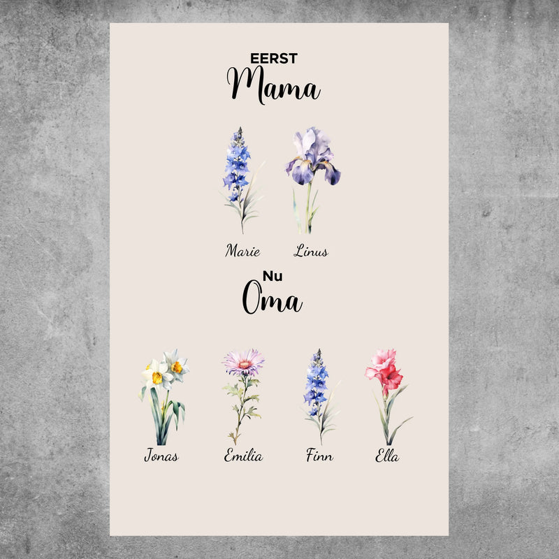Gepersonaliseerde poster - Eerst mama, nu oma