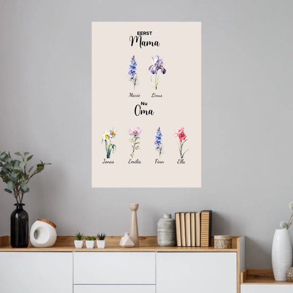 Gepersonaliseerde poster - Eerst mama, nu oma