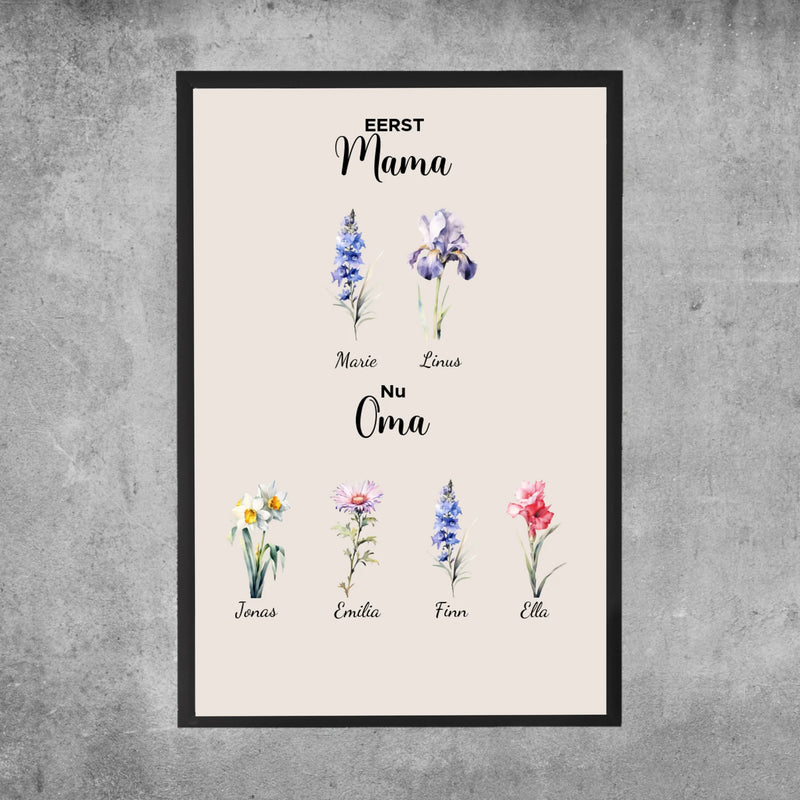 Gepersonaliseerde poster - Eerst mama, nu oma