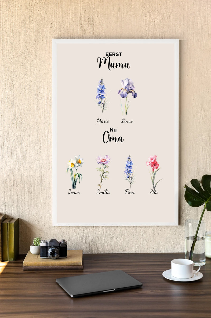 Gepersonaliseerde poster - Eerst mama, nu oma